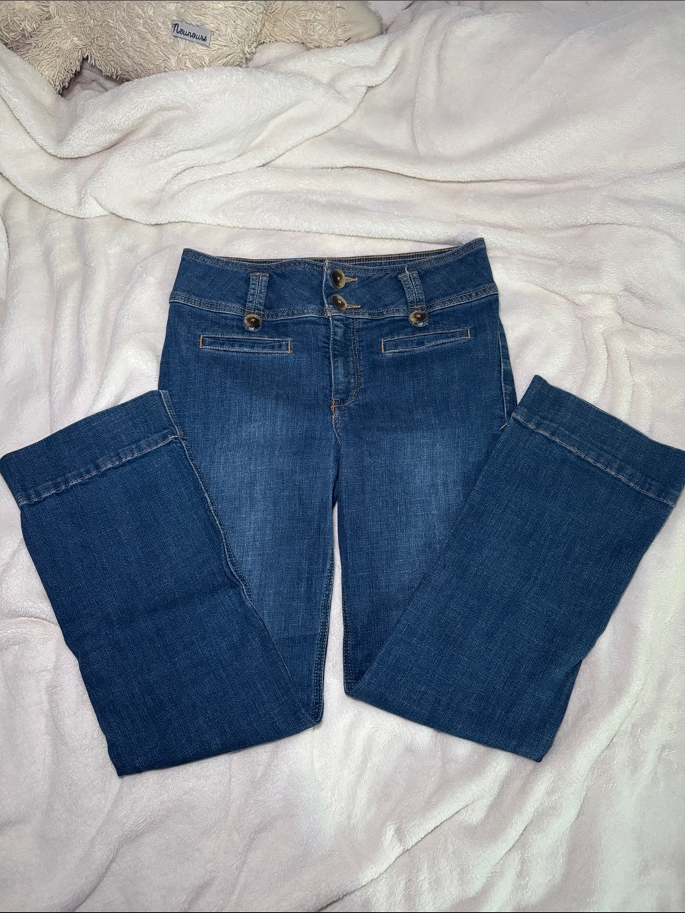 Pilcro and the Letterpress Dark Blue Boot Cut Jeans